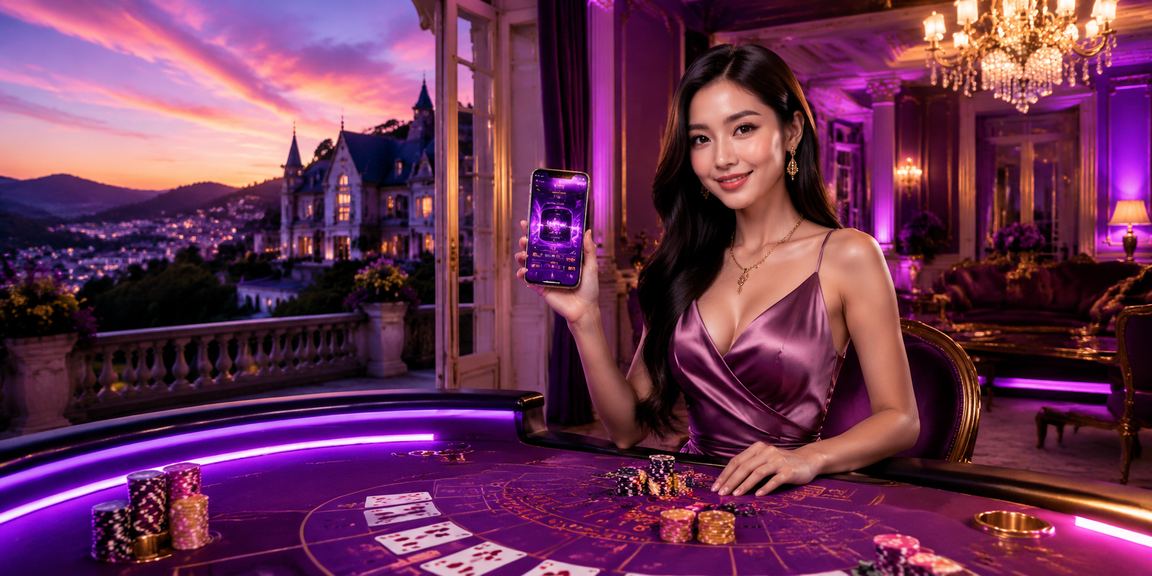 Bàn Baccarat với hiệu ứng neon đặc trưng tại Đà Lạt về đêm